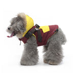 Peture Winter Dual-Color Dog Harness Jacket with Hood (Available in Wine-Yellow / Red-Blue)