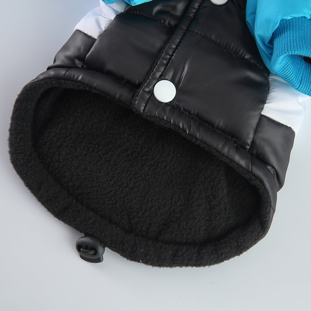 Colorblock Hooded Puffer Dog Jacket