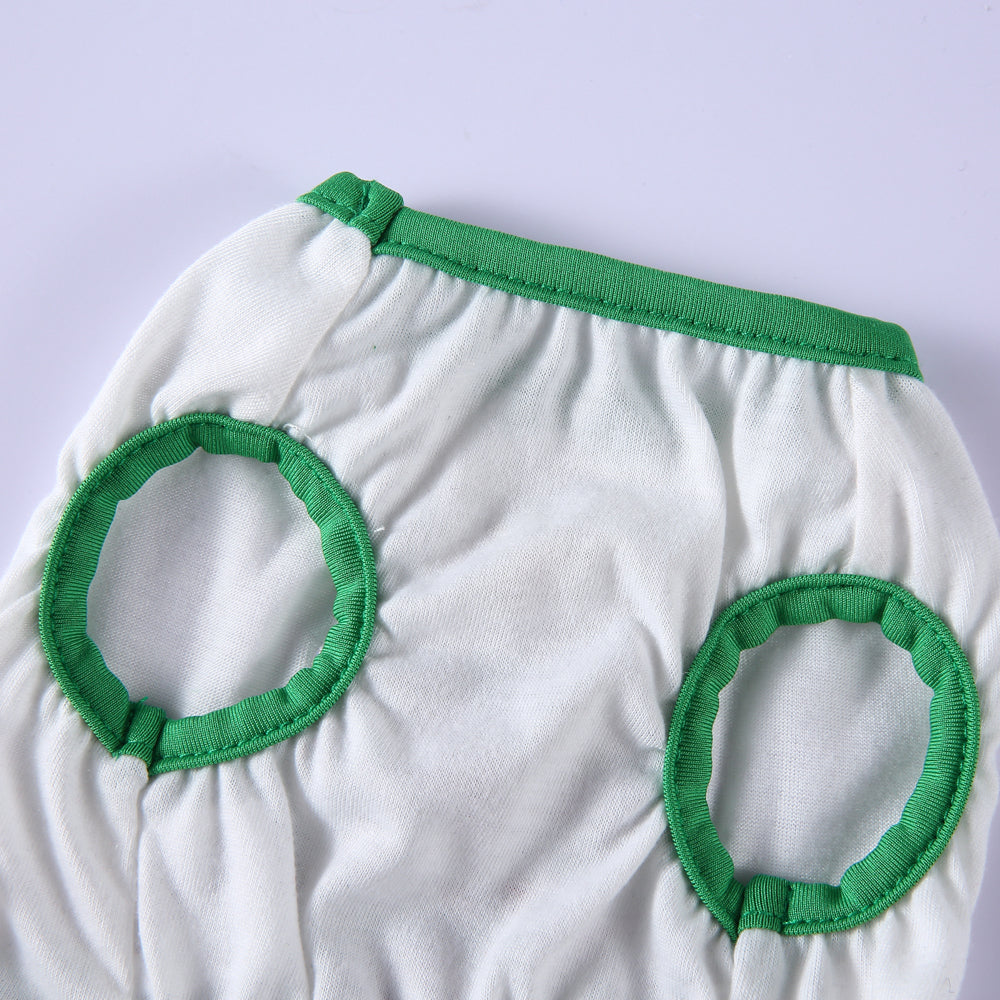 Polka Dot Green Dog Dress with Christmas Tree Design