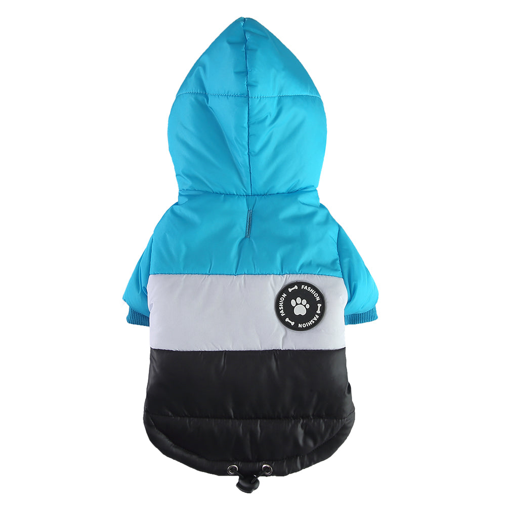 Colorblock Hooded Puffer Dog Jacket