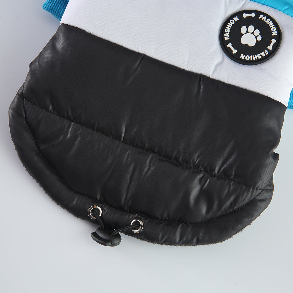 Colorblock Hooded Puffer Dog Jacket