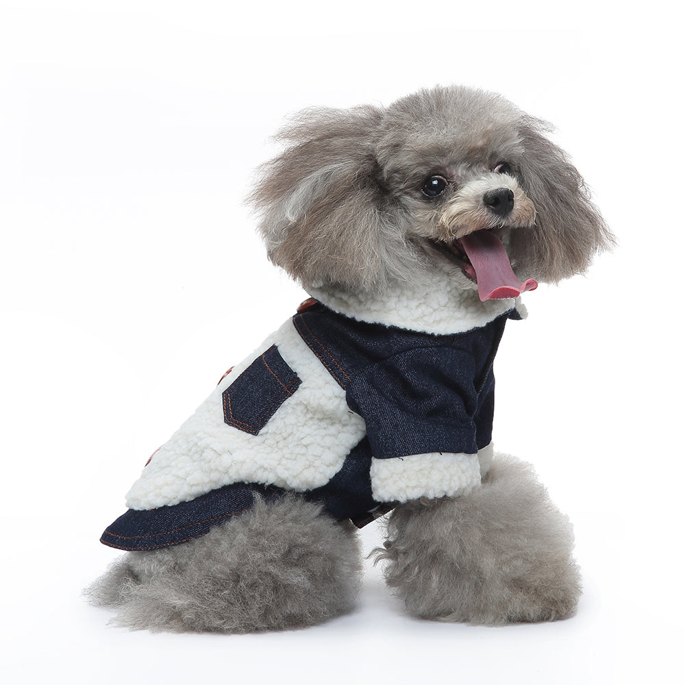 Denim Sherpa Dog Jacket