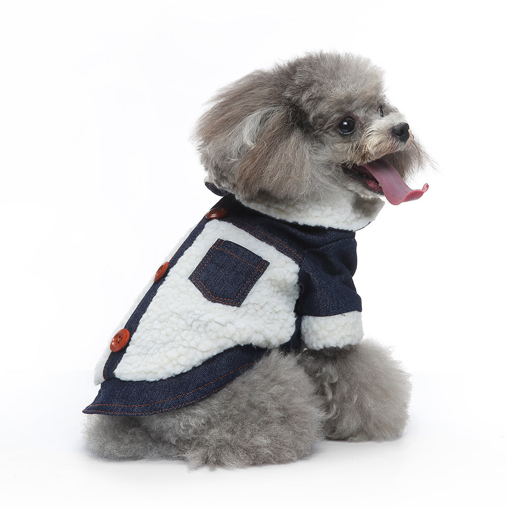 Denim Sherpa Dog Jacket
