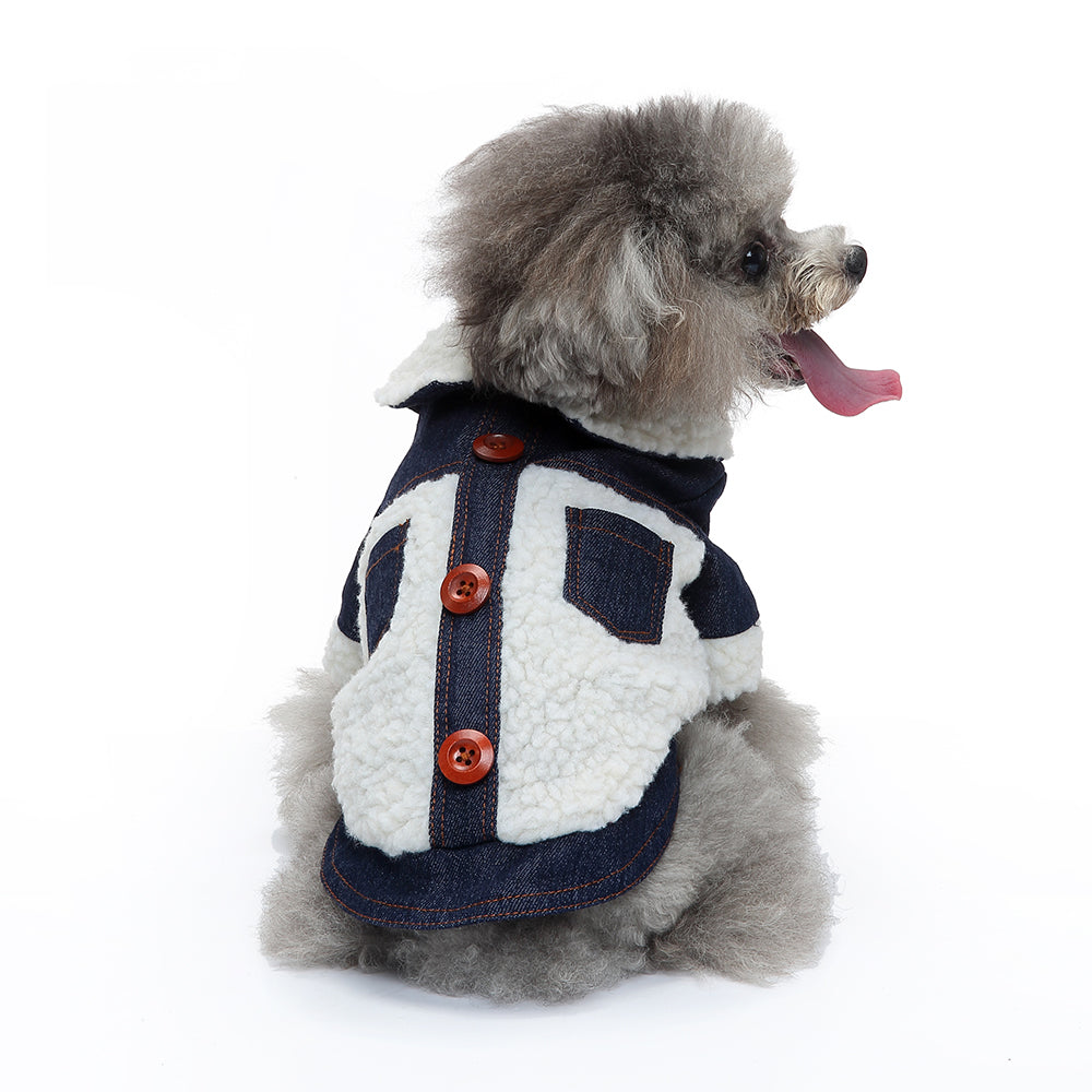 Denim Sherpa Dog Jacket