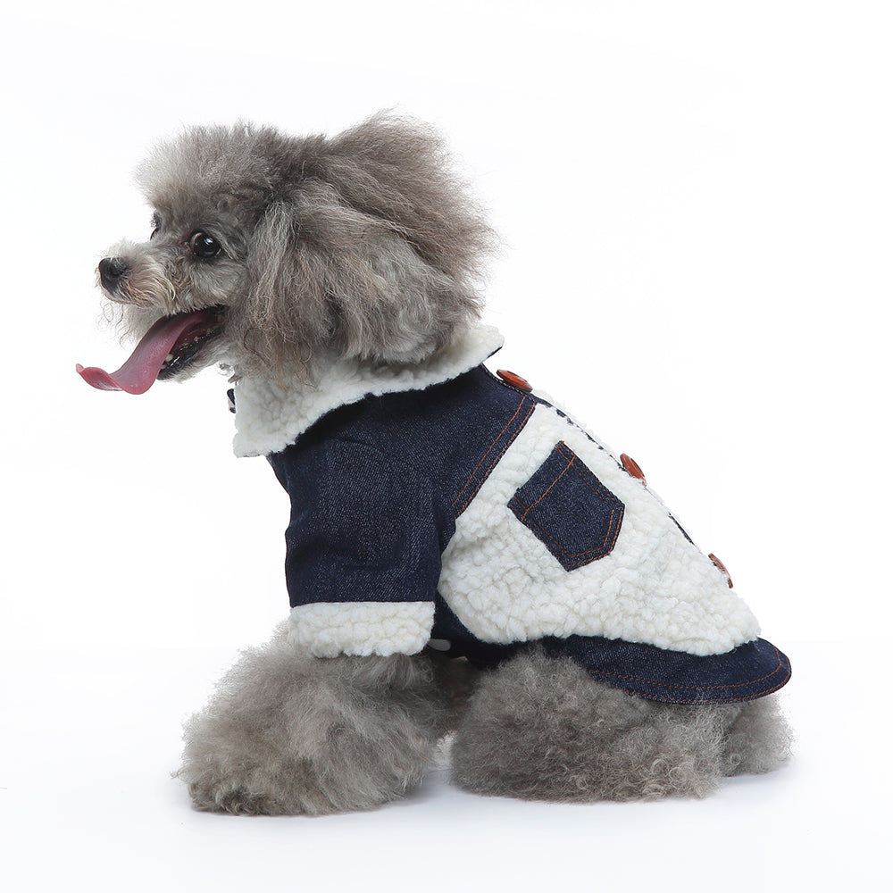 Denim Sherpa Dog Jacket