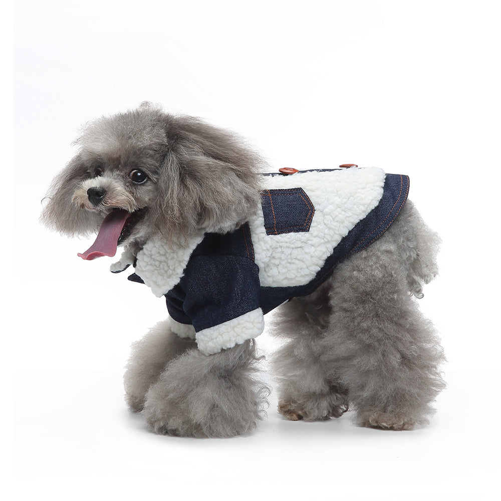 Denim Sherpa Dog Jacket
