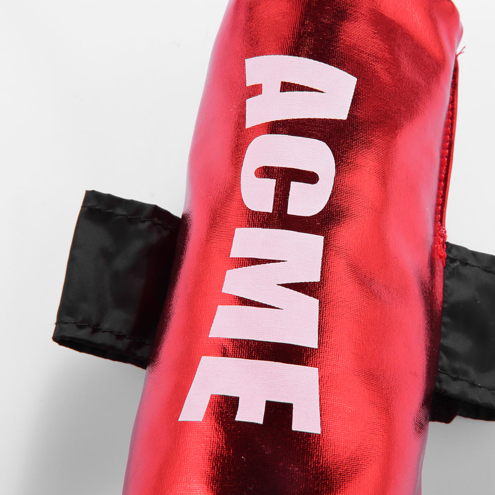 Cartoon Acme Dynamite Dog Costume – Fun Red Dynamite Outfit with Fuzzy Fuse