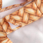 Woven Basket Dog Dress with Blue Ruffle Trim