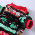 Festive Santa & Reindeer Print Fleece Dog Pajamas