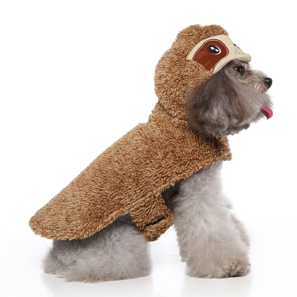 Adorable Sloth Dog Hoodie with Hood and Cute Face