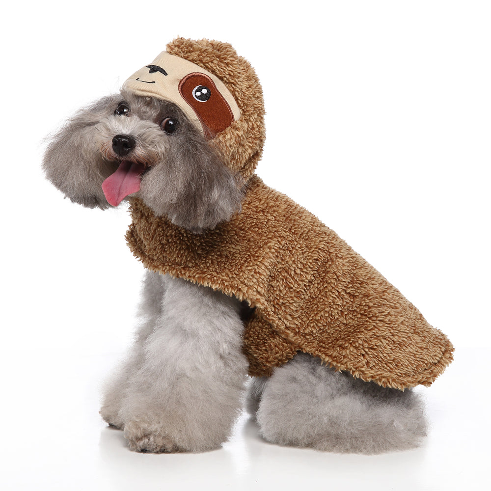 Adorable Sloth Dog Hoodie with Hood and Cute Face