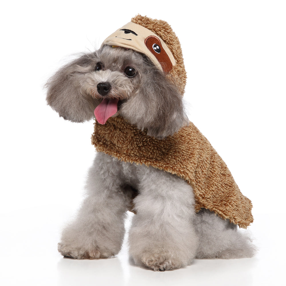 Adorable Sloth Dog Hoodie with Hood and Cute Face