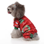 Festive Christmas Dog Jumpsuit with Santa Prints