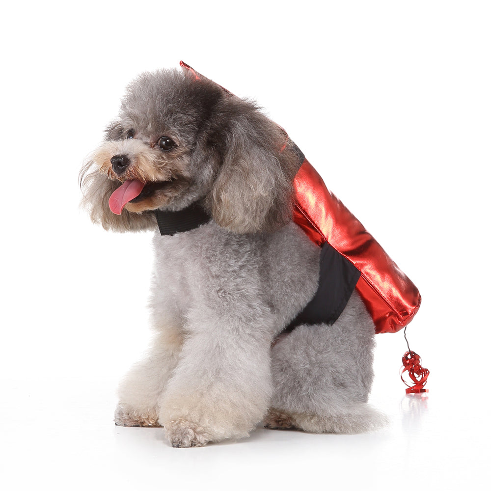 Cartoon Acme Dynamite Dog Costume – Fun Red Dynamite Outfit with Fuzzy Fuse