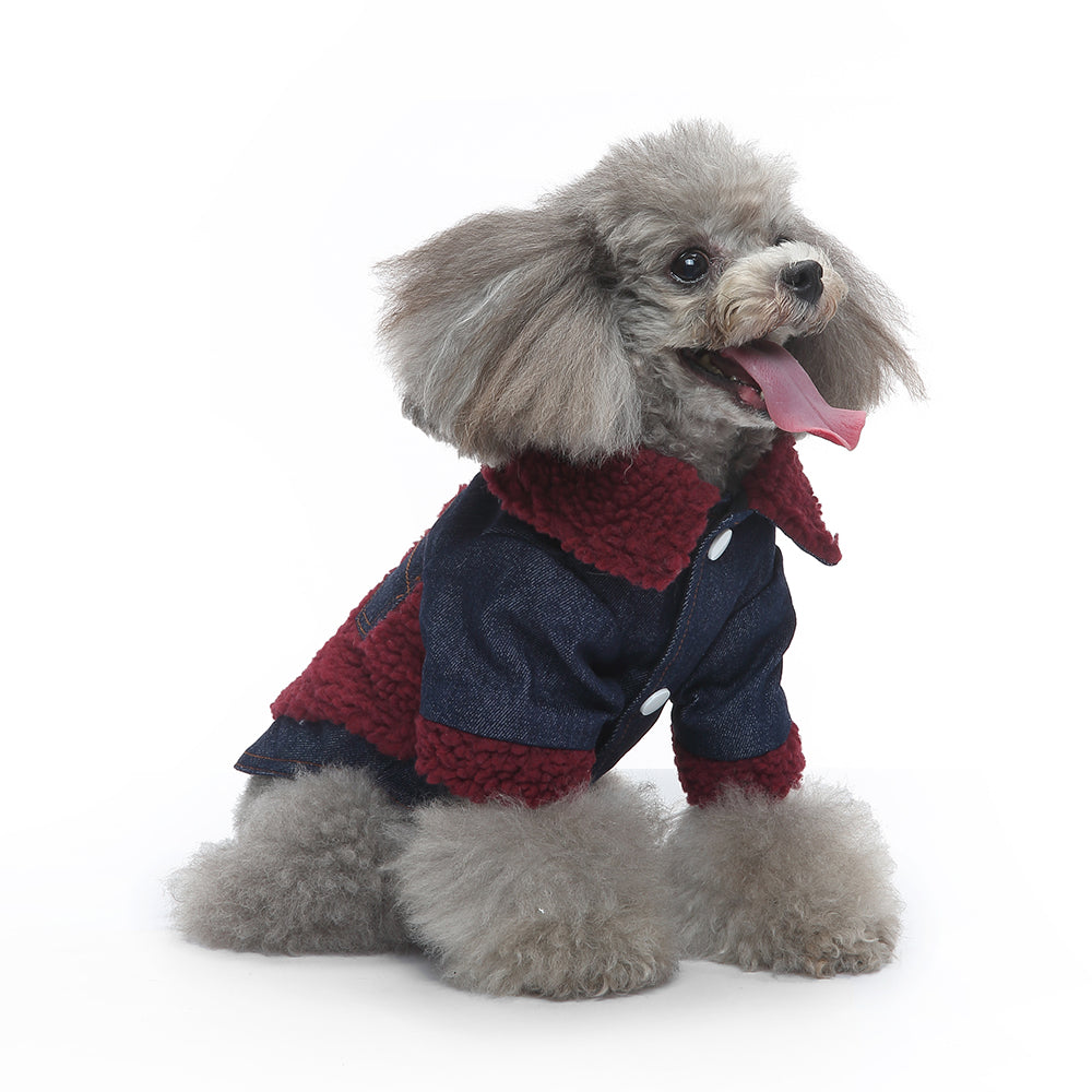 Denim Sherpa Dog Jacket