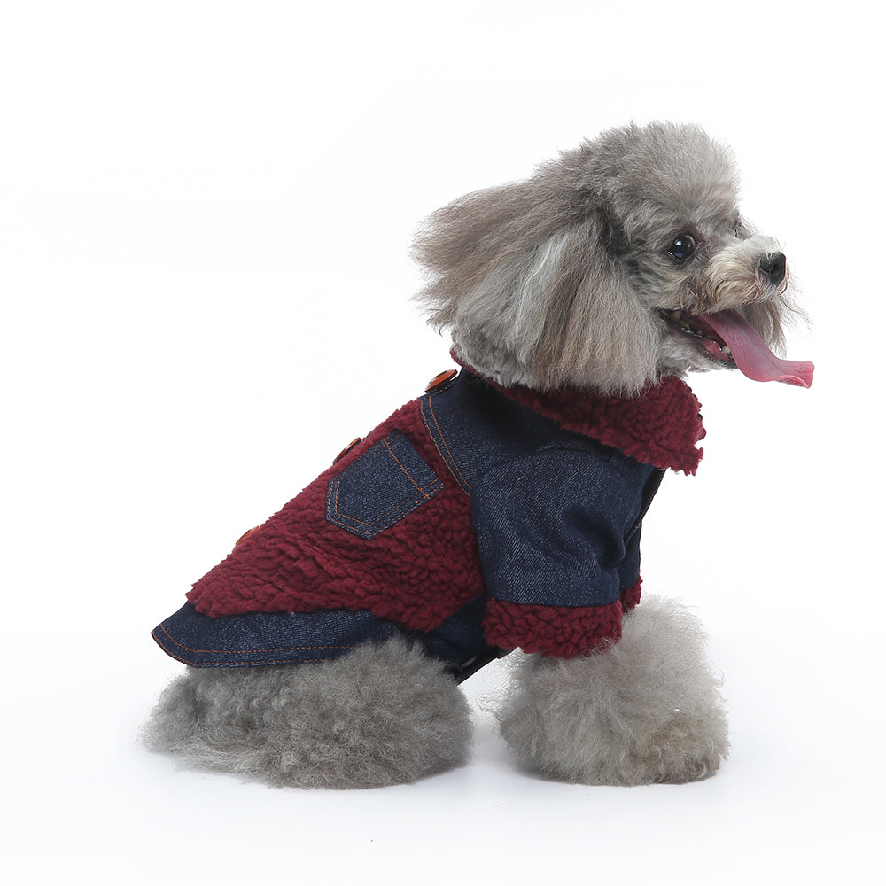 Denim Sherpa Dog Jacket