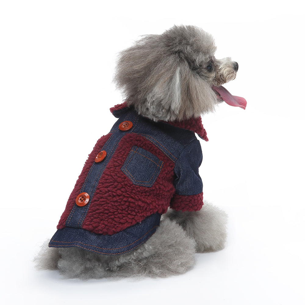 Denim Sherpa Dog Jacket