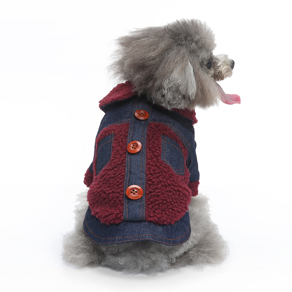 Denim Sherpa Dog Jacket