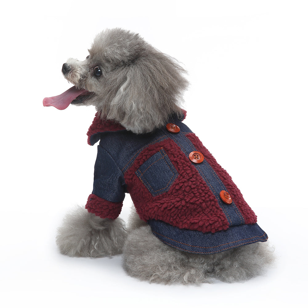 Denim Sherpa Dog Jacket