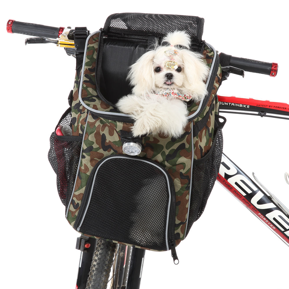 Multi-Function Pet Bike Carrier – Grey / Wine Red / Black / Pink Camo / Green Camo