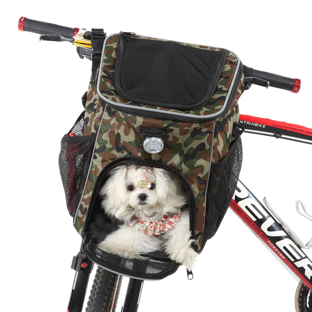 Multi-Function Pet Bike Carrier – Grey / Wine Red / Black / Pink Camo / Green Camo