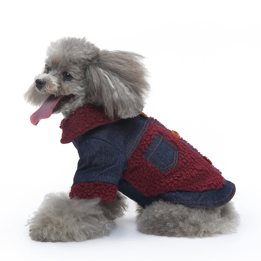 Denim Sherpa Dog Jacket