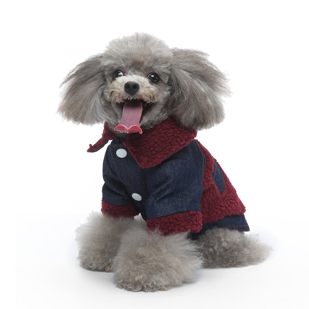 Denim Sherpa Dog Jacket