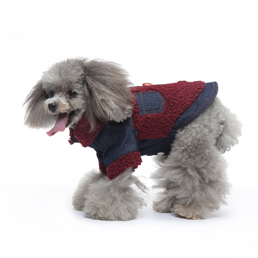 Denim Sherpa Dog Jacket
