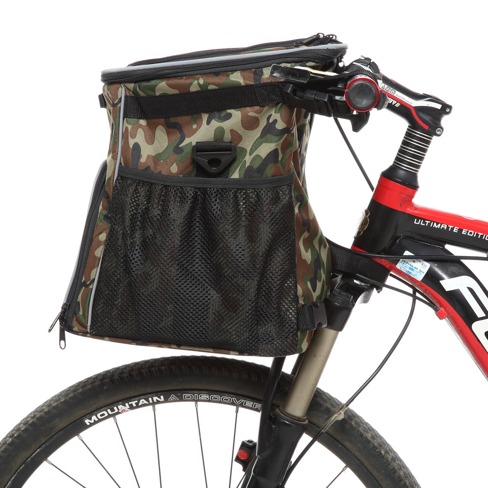 Multi-Function Pet Bike Carrier – Grey / Wine Red / Black / Pink Camo / Green Camo