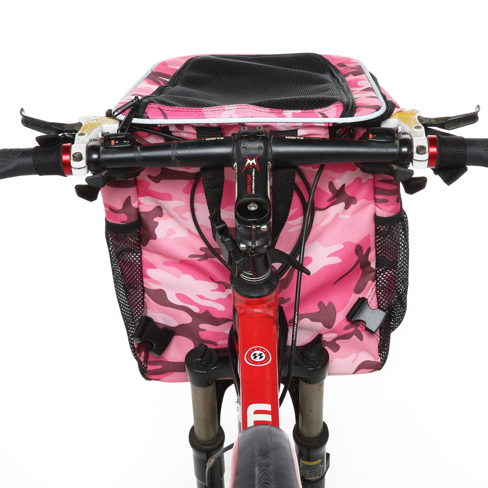 Multi-Function Pet Bike Carrier – Grey / Wine Red / Black / Pink Camo / Green Camo