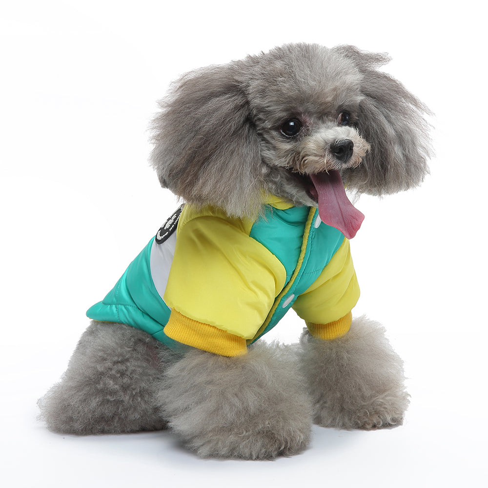 Colorblock Hooded Puffer Dog Jacket
