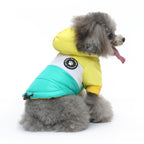 Colorblock Hooded Puffer Dog Jacket