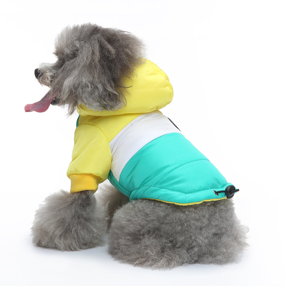 Colorblock Hooded Puffer Dog Jacket