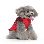Peture Winter Dual-Color Dog Harness Jacket with Hood (Available in Wine-Yellow / Red-Blue)