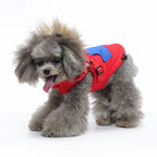 Peture Winter Dual-Color Dog Harness Jacket with Hood (Available in Wine-Yellow / Red-Blue)