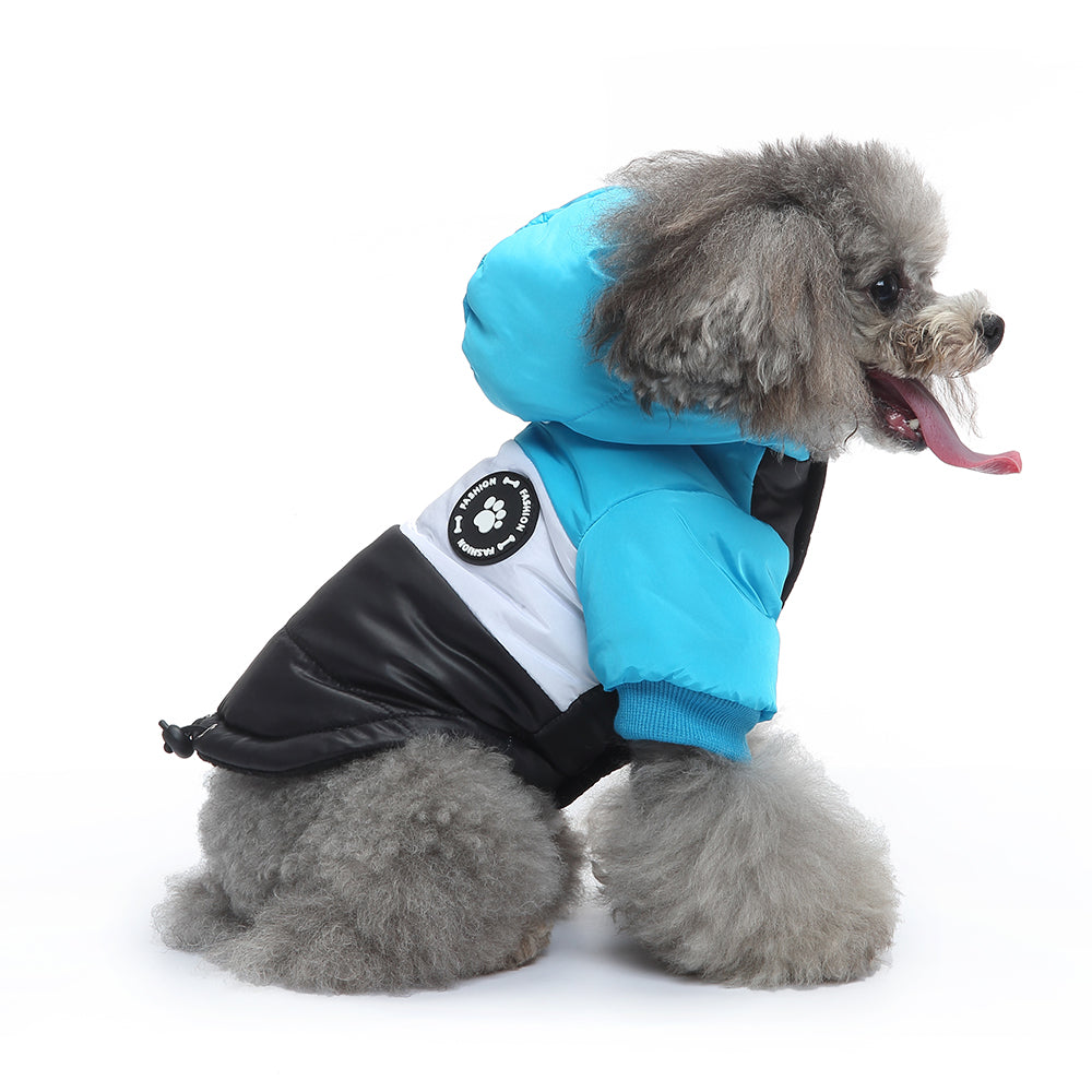 Colorblock Hooded Puffer Dog Jacket