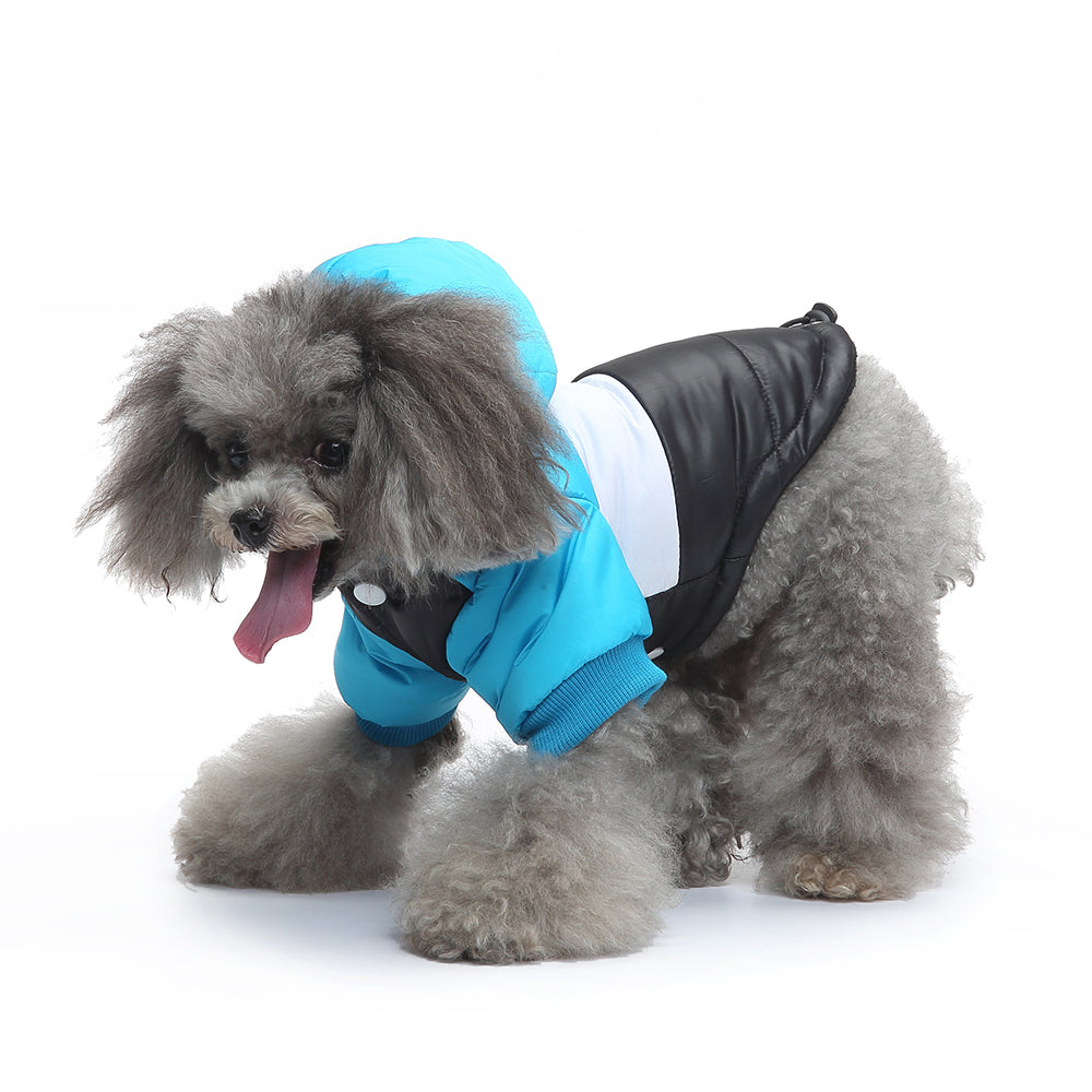 Colorblock Hooded Puffer Dog Jacket