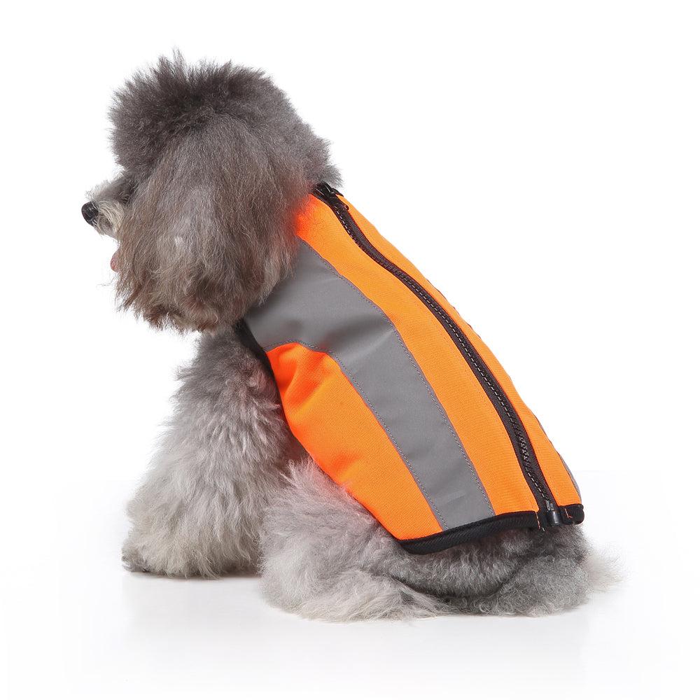 Reflective Zipper Safety Vest – Fluorescent Green / Orange