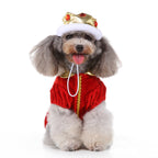 Royal Christmas Dog Dress with Crown – Red & Blue Options