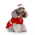 Royal Christmas Dog Dress with Crown – Red & Blue Options