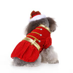 Royal Christmas Dog Dress with Crown – Red & Blue Options