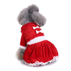 Santa Dress Dog Costume – Cozy & Stylish Holiday Pet Outfit with Bow Details