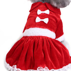 Santa Dress Dog Costume – Cozy & Stylish Holiday Pet Outfit with Bow Details