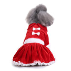 Santa Dress Dog Costume – Cozy & Stylish Holiday Pet Outfit with Bow Details