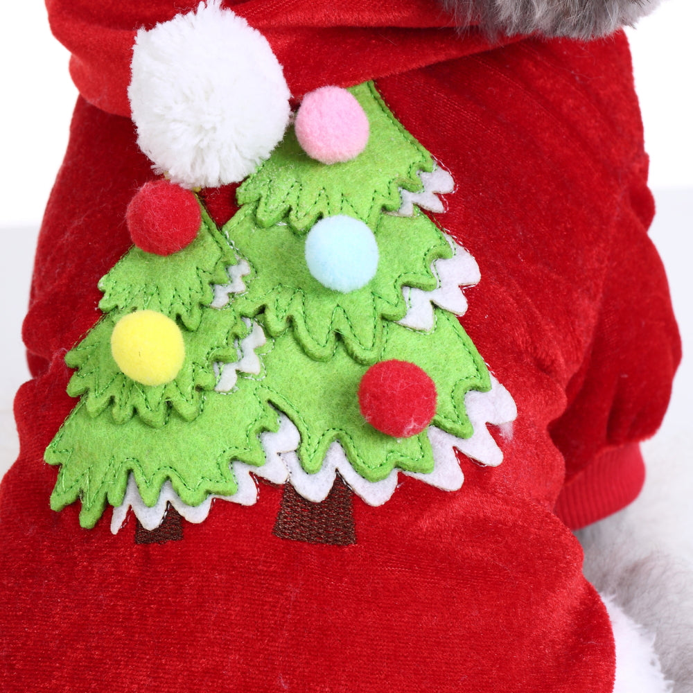 Christmas Tree Sherpa Dog Coat – Cozy, Festive & Comfortable Pet Costume for the Holiday Season