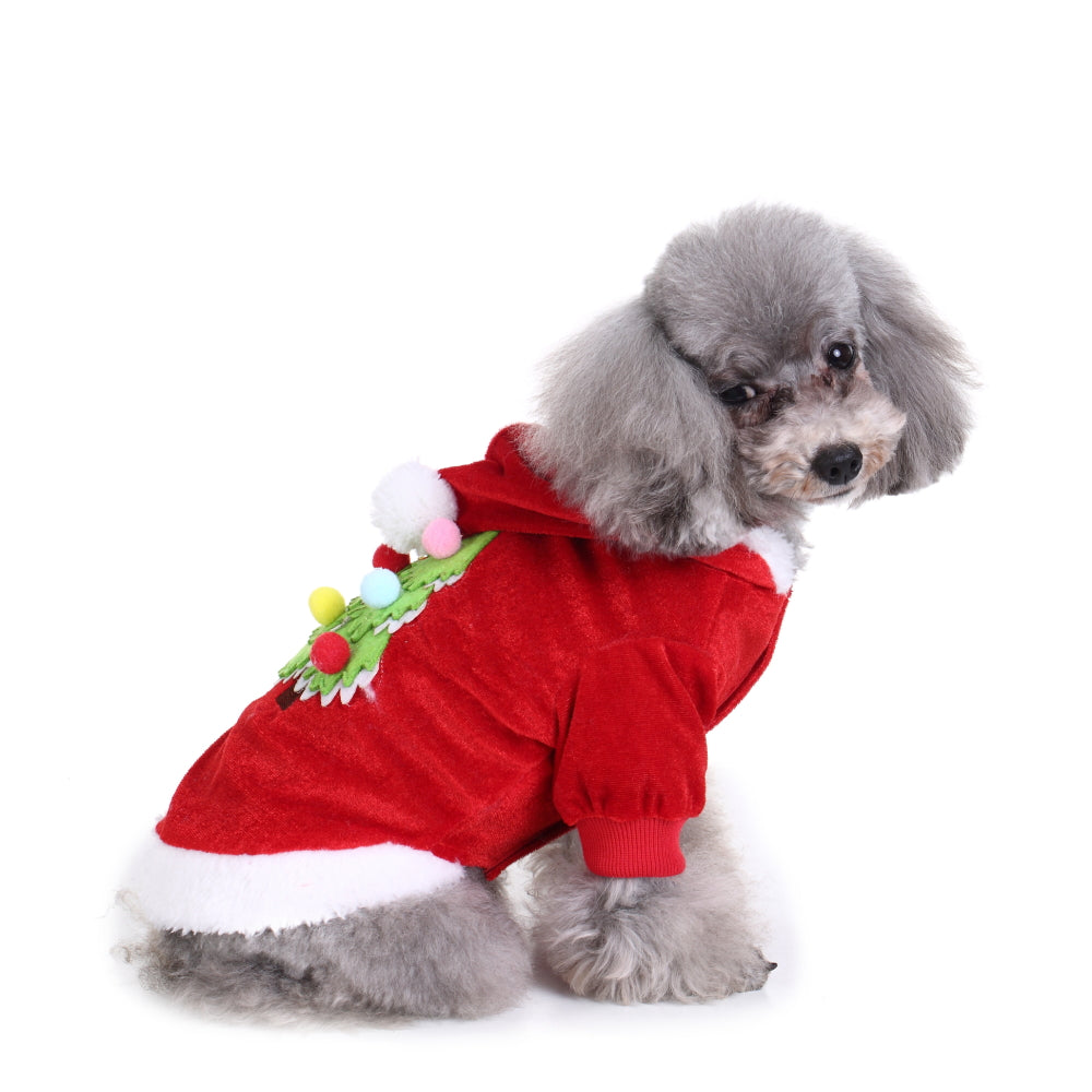 Christmas Tree Sherpa Dog Coat – Cozy, Festive & Comfortable Pet Costume for the Holiday Season