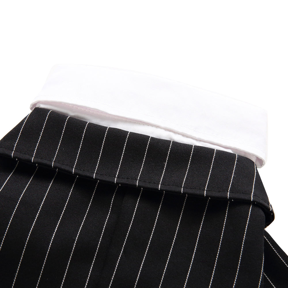 Tuxedo Dog Costume – Elegant Black, Blue or Pinstripe Tuxedo with Bow Tie for Special Occasions