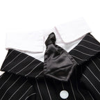 Tuxedo Dog Costume – Elegant Black, Blue or Pinstripe Tuxedo with Bow Tie for Special Occasions