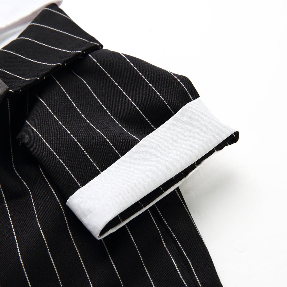 Tuxedo Dog Costume – Elegant Black, Blue or Pinstripe Tuxedo with Bow Tie for Special Occasions