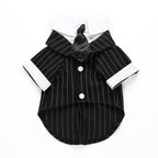 Tuxedo Dog Costume – Elegant Black, Blue or Pinstripe Tuxedo with Bow Tie for Special Occasions